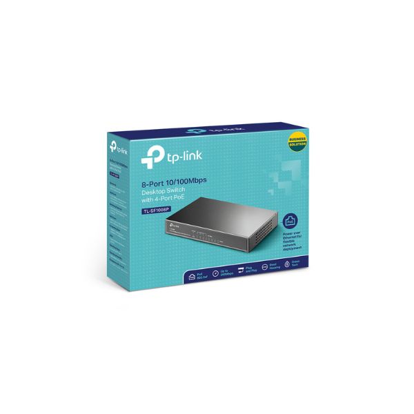 TP-Link TL-SF1008P 8-Port 10100Mbps Desktop Switch with 4-Port PoE